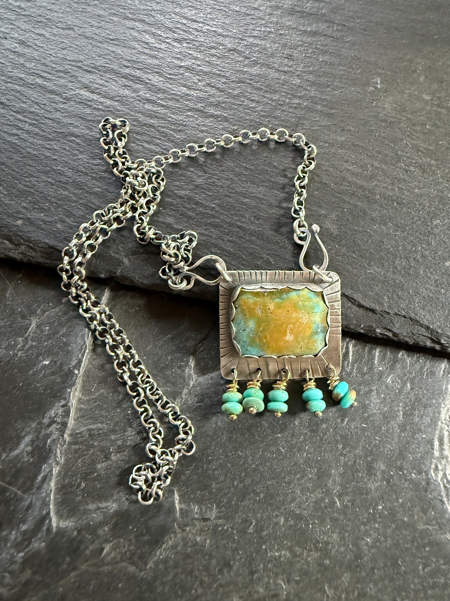 Turquoise Tassel Pendant