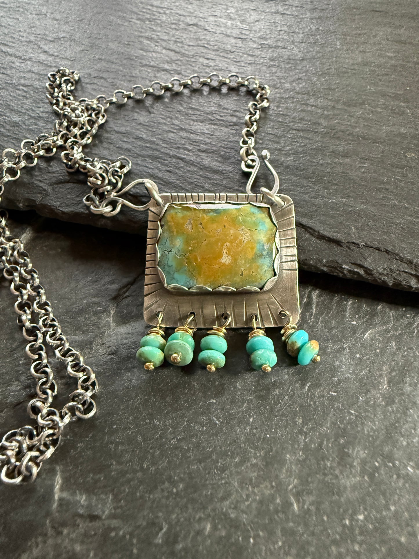 Turquoise Tassel Pendant