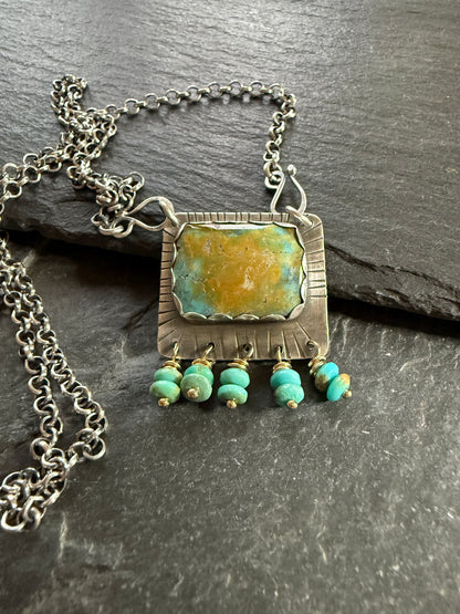 Turquoise Tassel Pendant