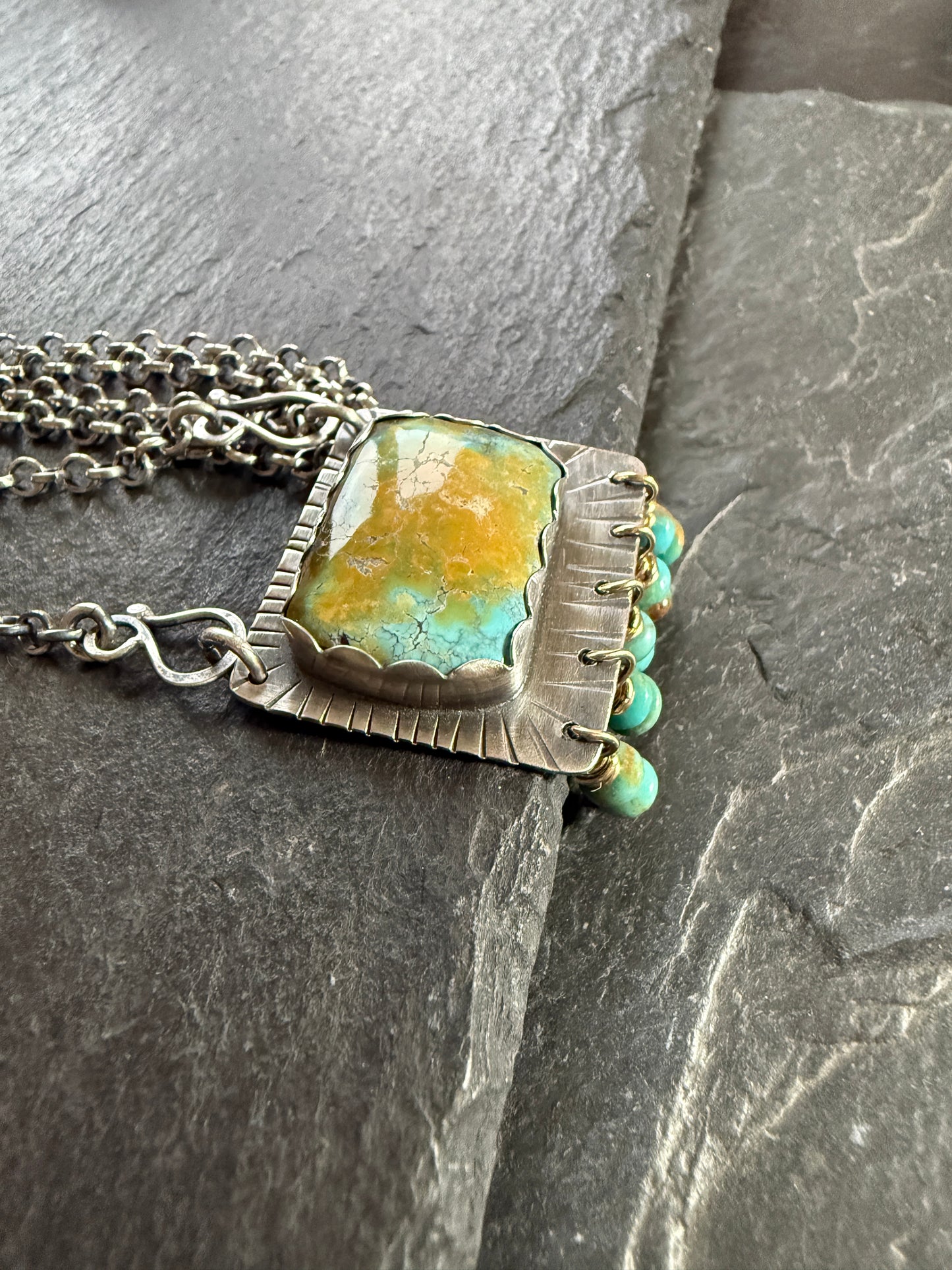 Turquoise Tassel Pendant