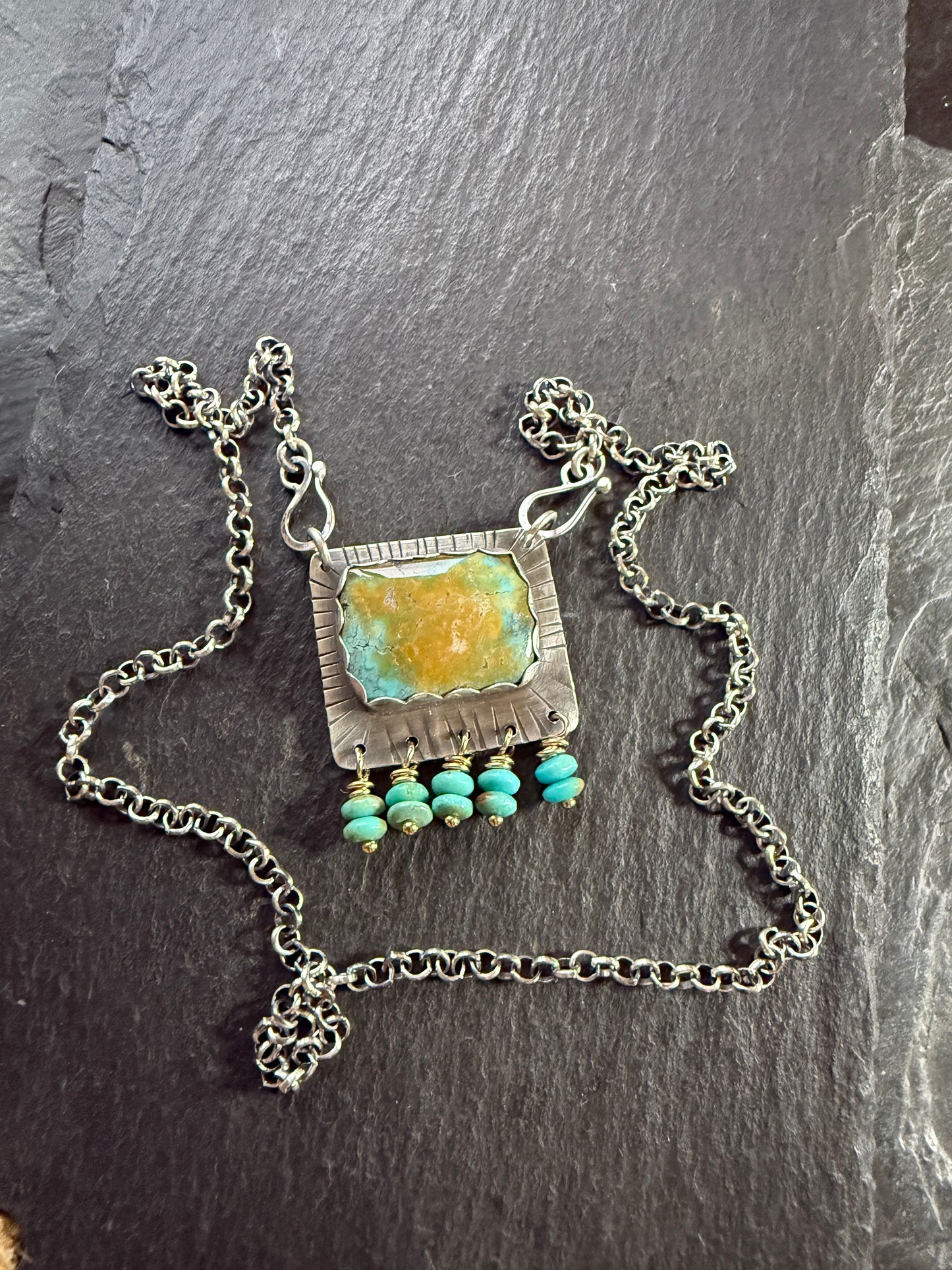 Turquoise Tassel Pendant