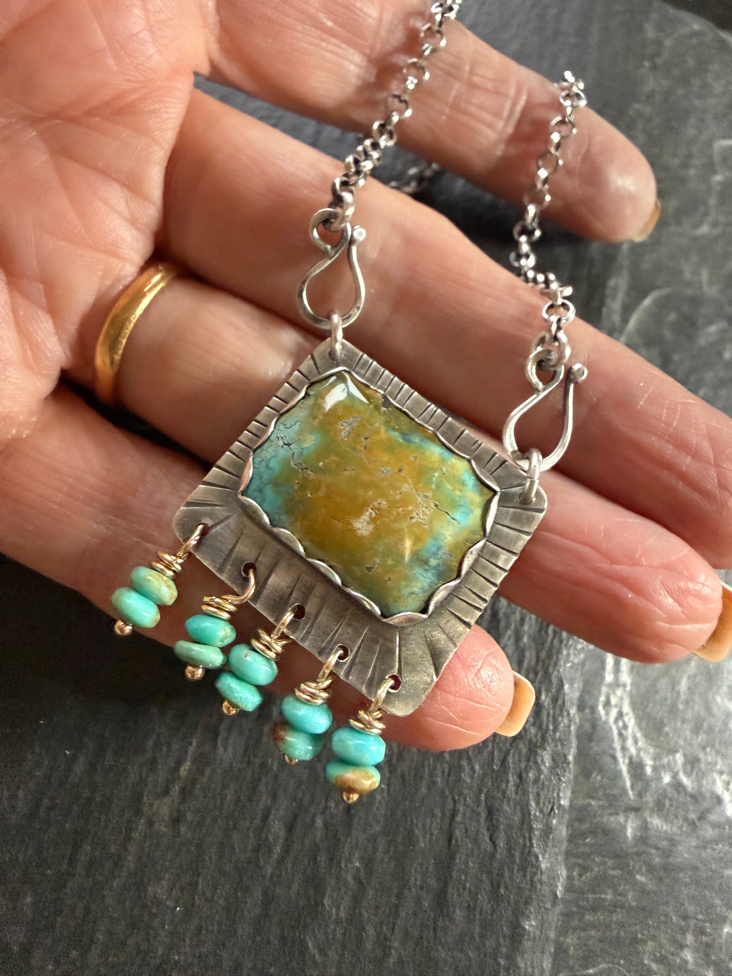 Turquoise Tassel Pendant