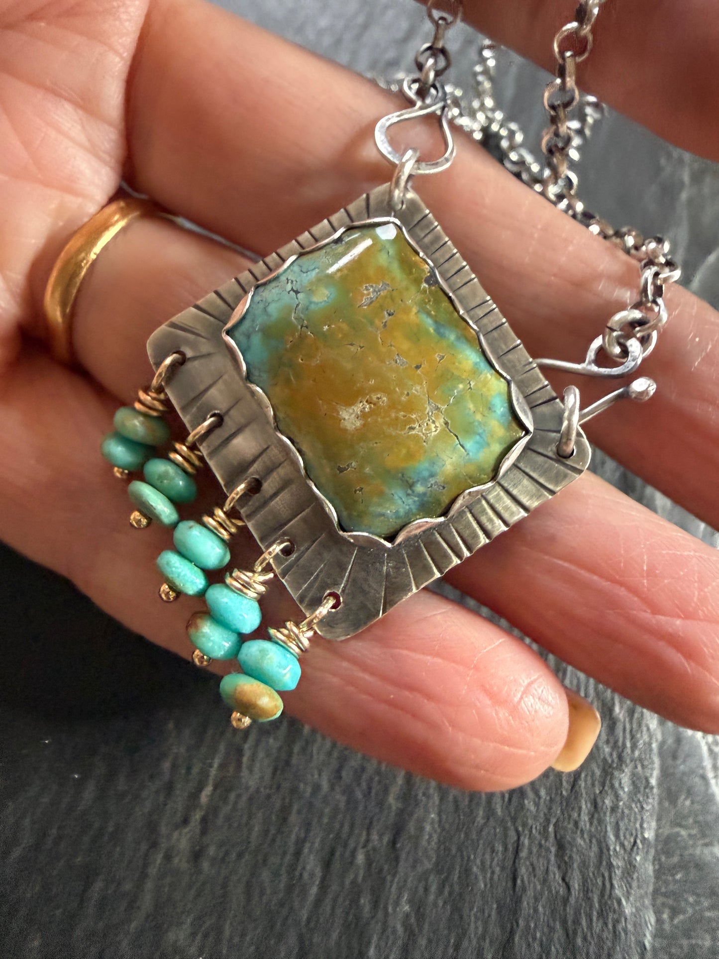 Turquoise Tassel Pendant