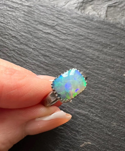 Boulder opal ring