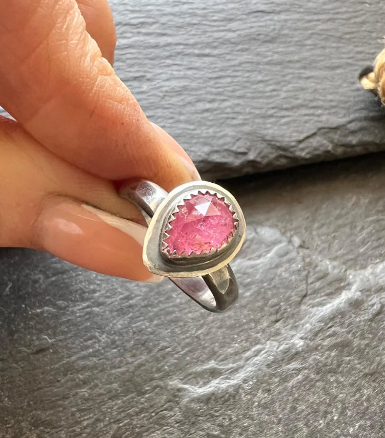 Dainty Pink Tourmaline ring