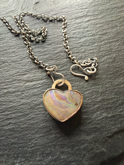 Pastel Heart Opal Pedant