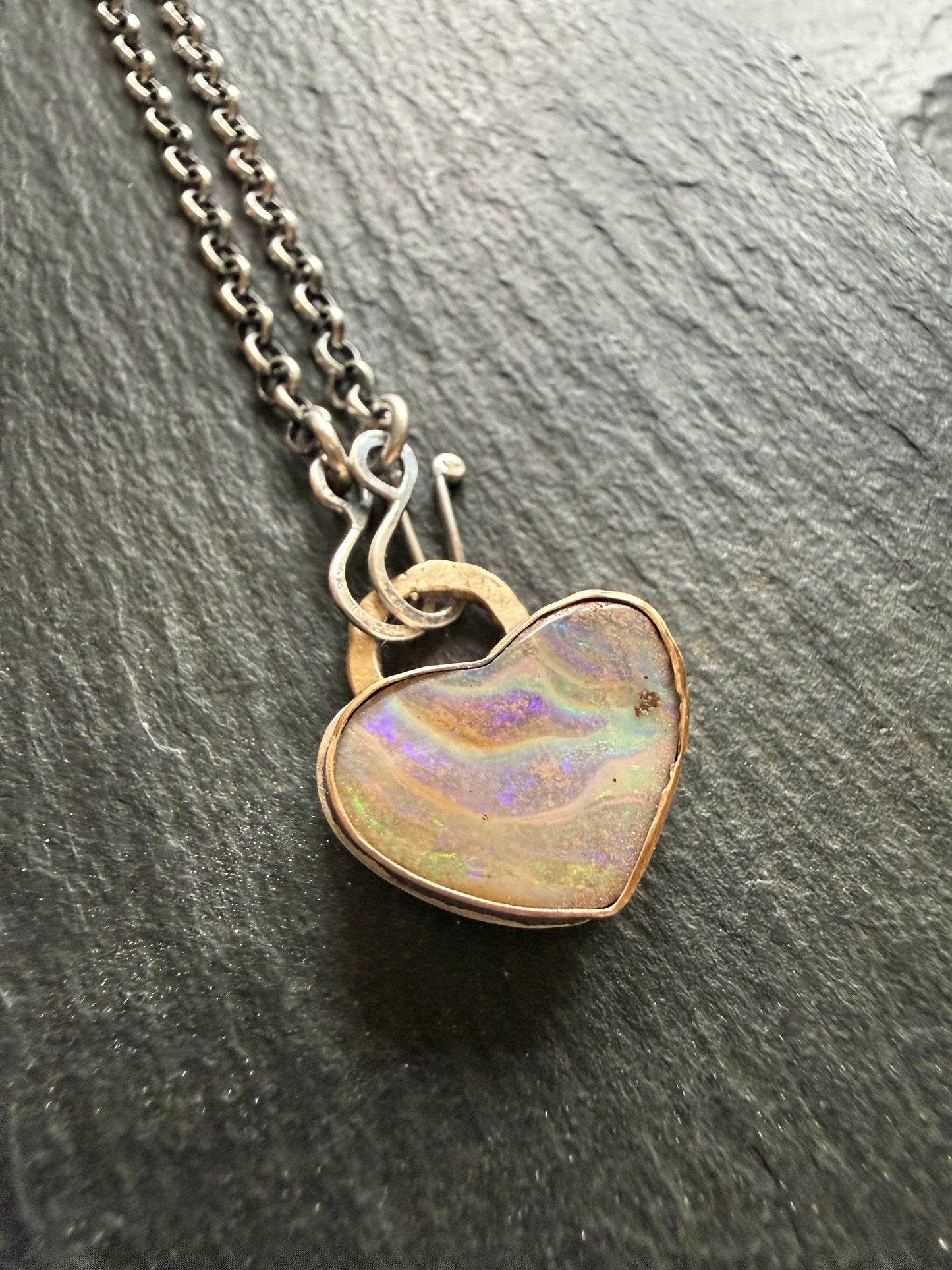 Pastel Heart Opal Pedant