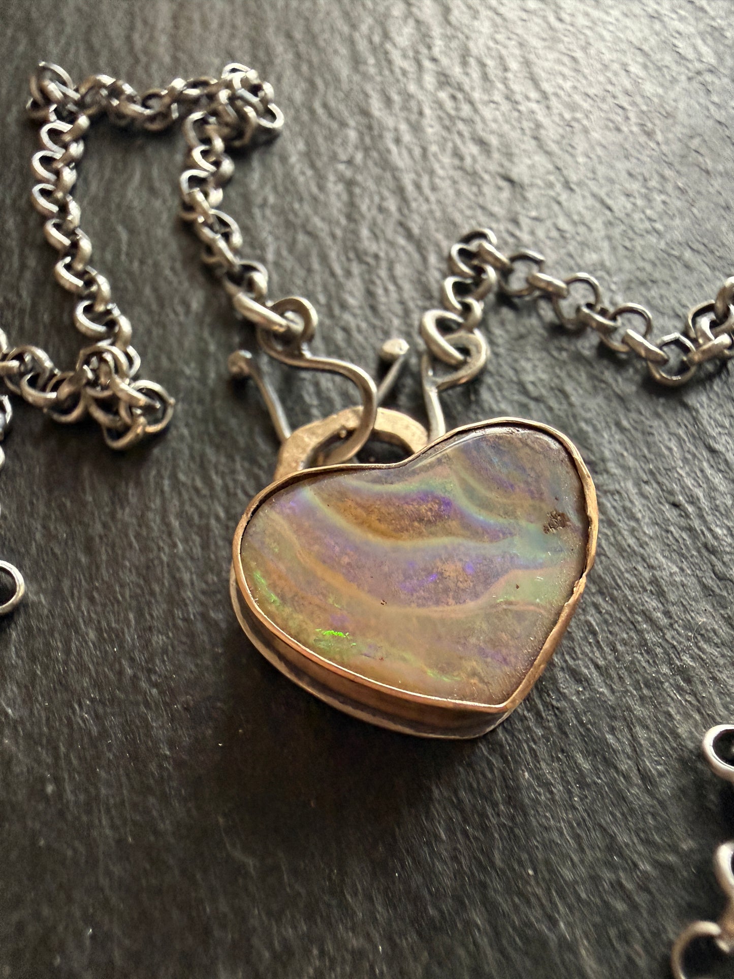 Pastel Heart Opal Pedant