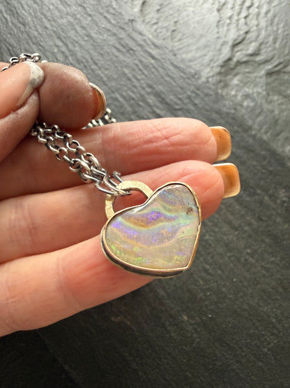 Pastel Heart Opal Pedant