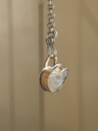 Pastel Heart Opal Pedant