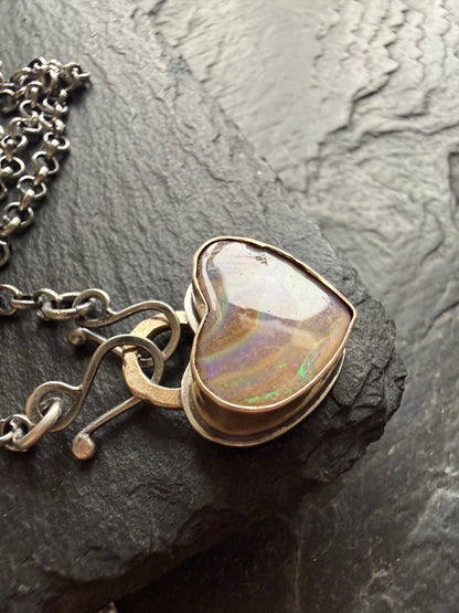 Pastel Heart Opal Pedant