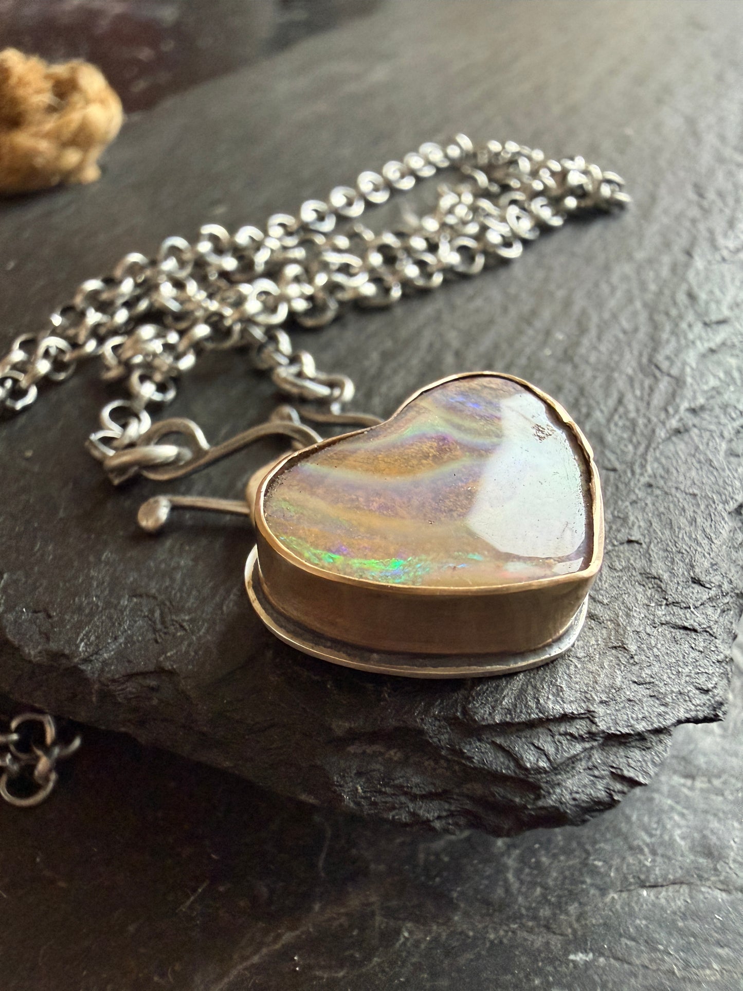 Pastel Heart Opal Pedant