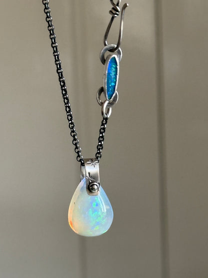 Ethiopian Opal Pendant Necklace