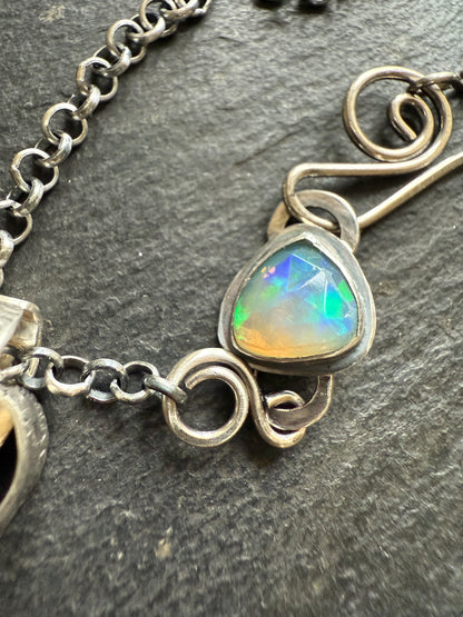 Long Boulder Opal Pendant Necklace