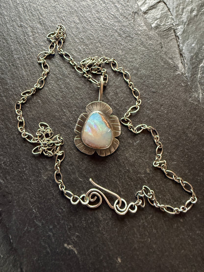 Colourful Opal Pendant Necklace