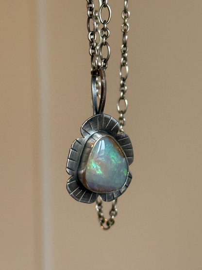 Colourful Opal Pendant Necklace