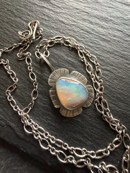 Colourful Opal Pendant Necklace