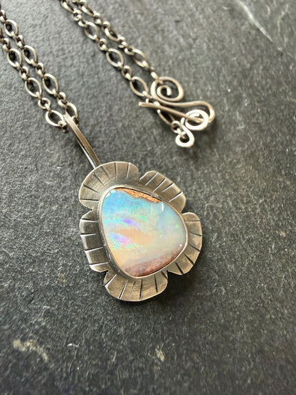 Colourful Opal Pendant Necklace