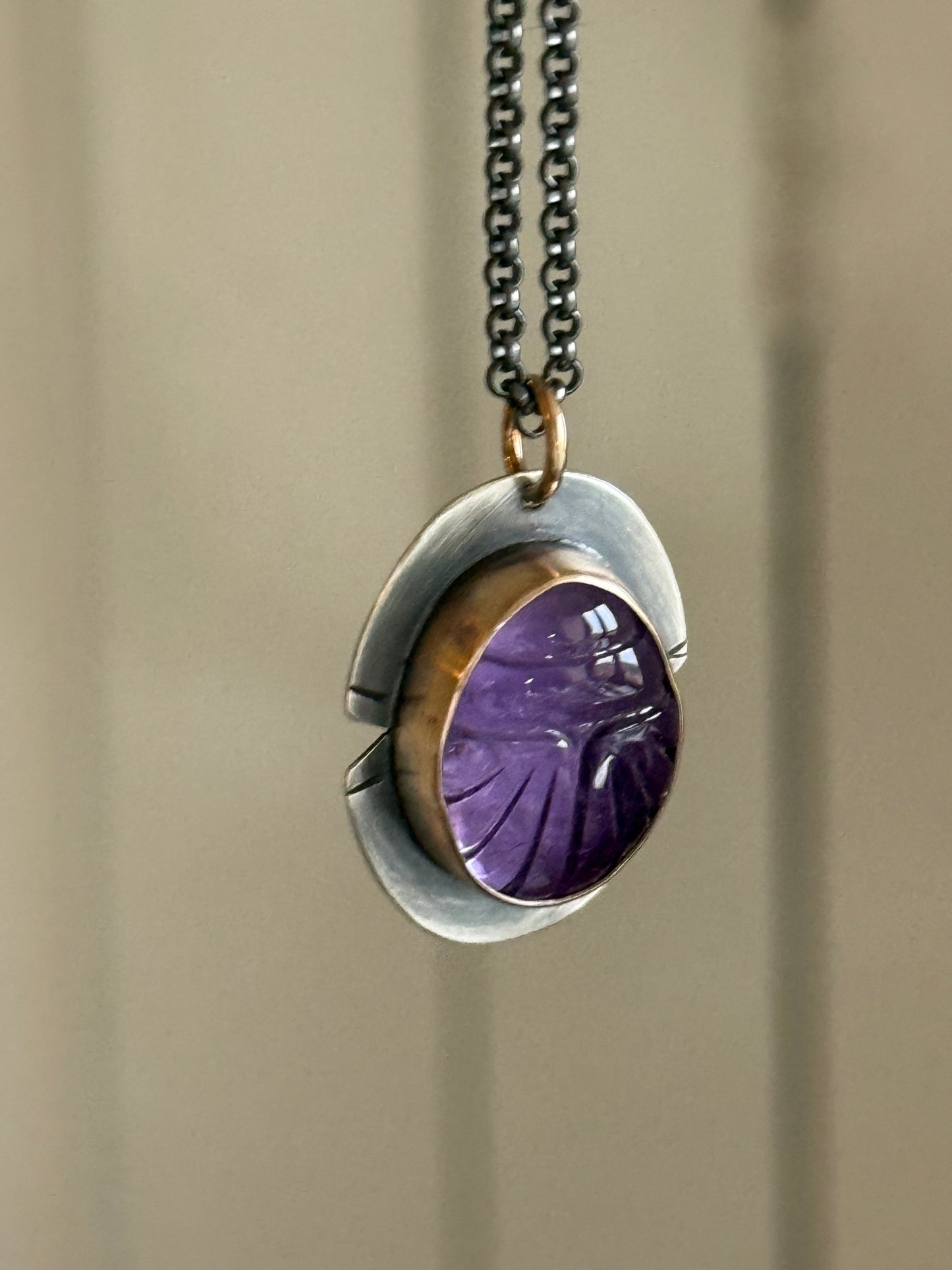 Amethyst Scarab Necklace