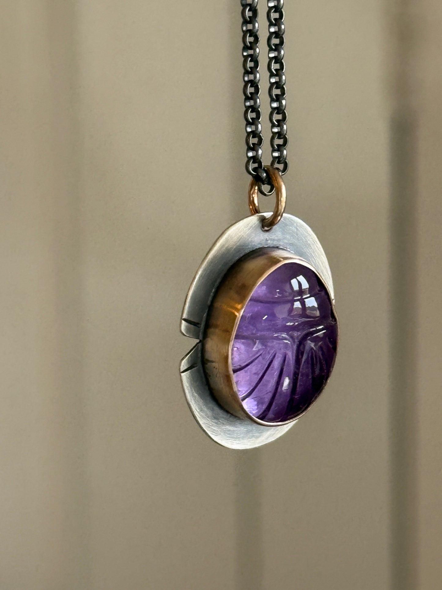 Amethyst Scarab Necklace