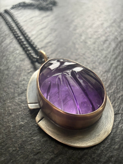 Amethyst Scarab Necklace