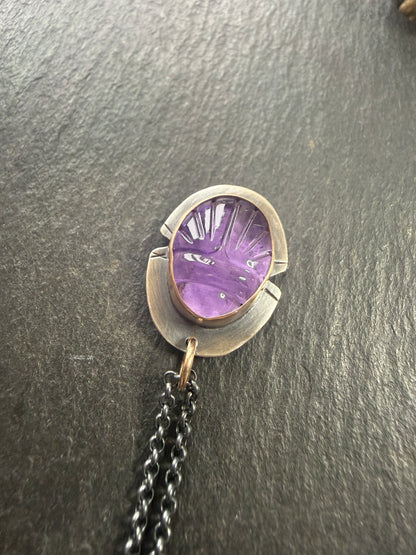 Amethyst Scarab Necklace