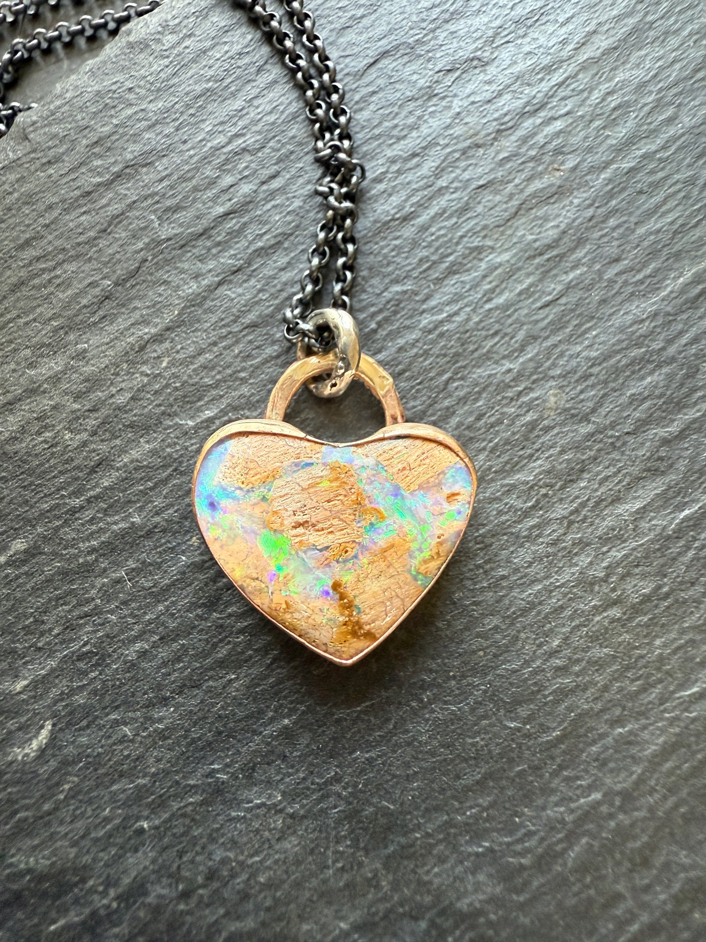 Opal Heart Necklace