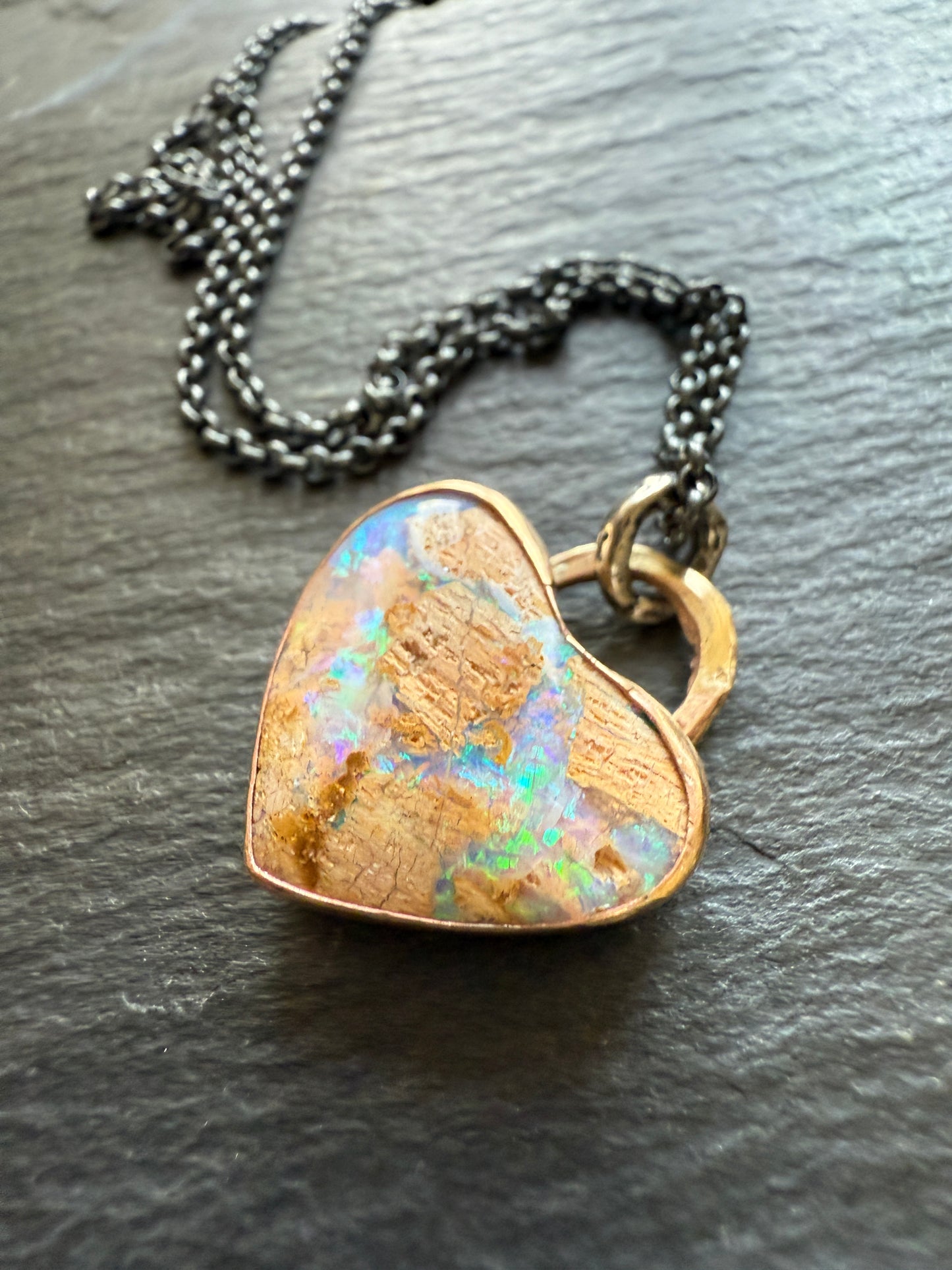 Opal Heart Necklace