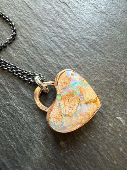 Opal Heart Necklace