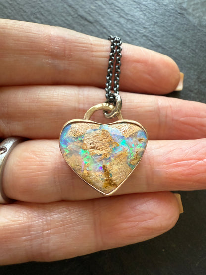 Opal Heart Necklace