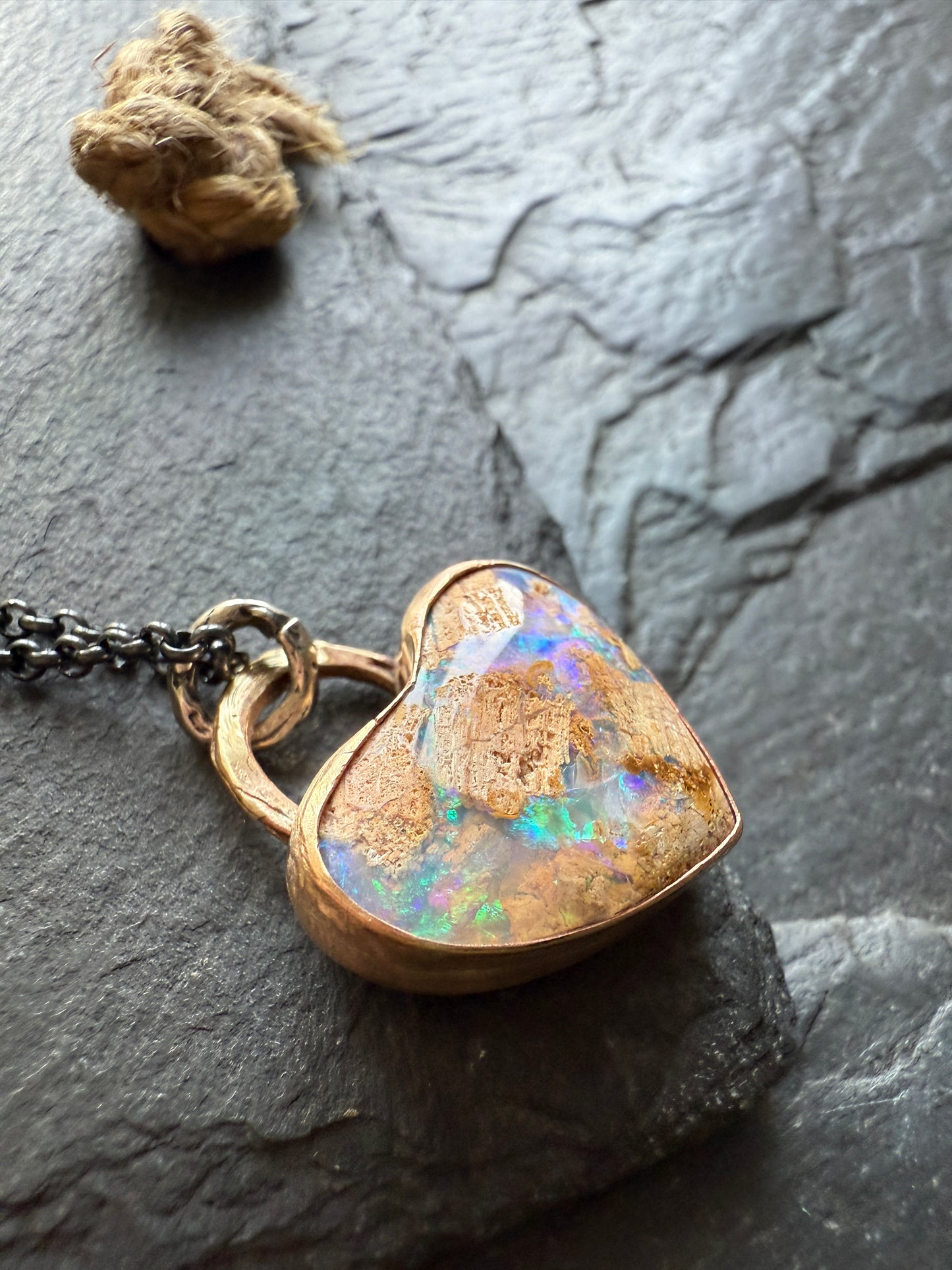 Opal Heart Necklace