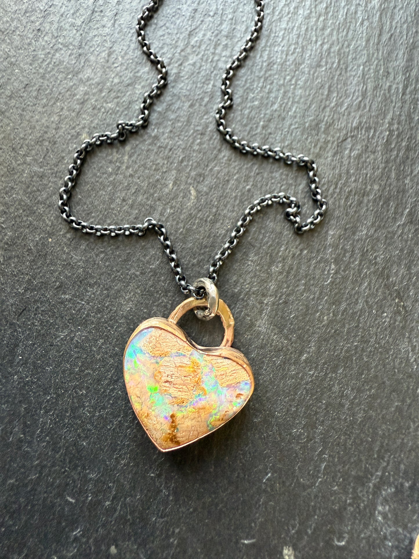 Opal Heart Necklace