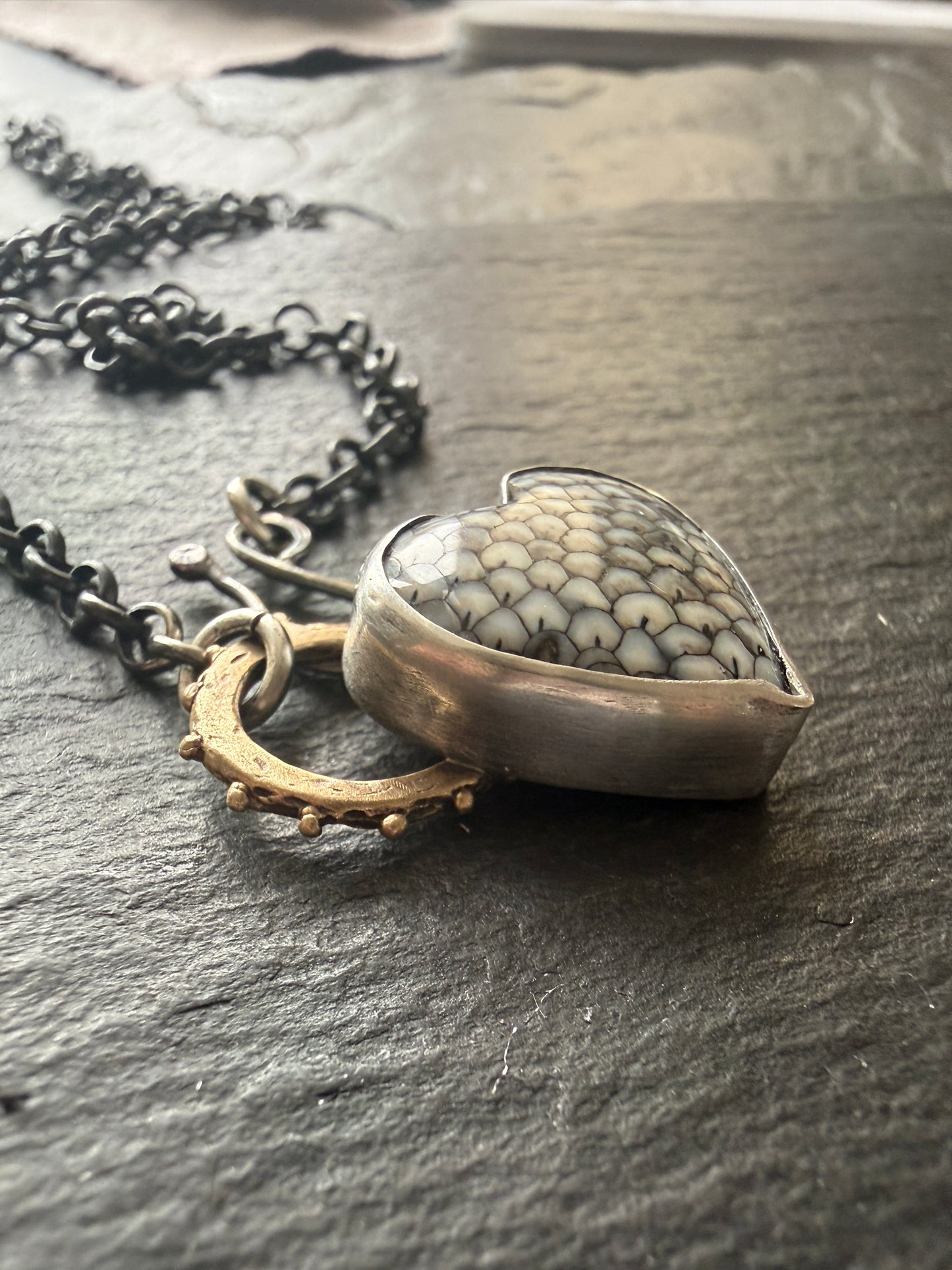 Fossilised Snakeskin Pendant