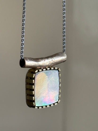 Abalone Shell Mixed Metal Necklace