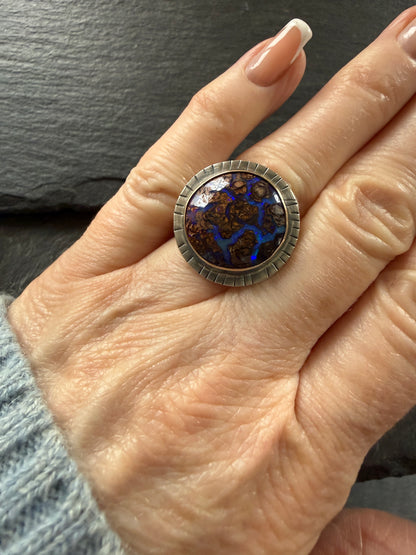 Purple Opal Ring size US 6 / UK L 1/2