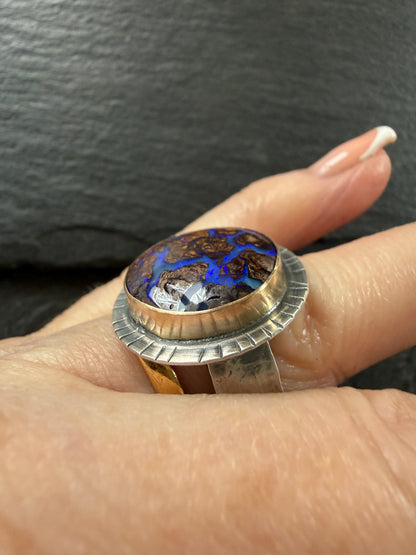 Purple Opal Ring size US 6 / UK L 1/2