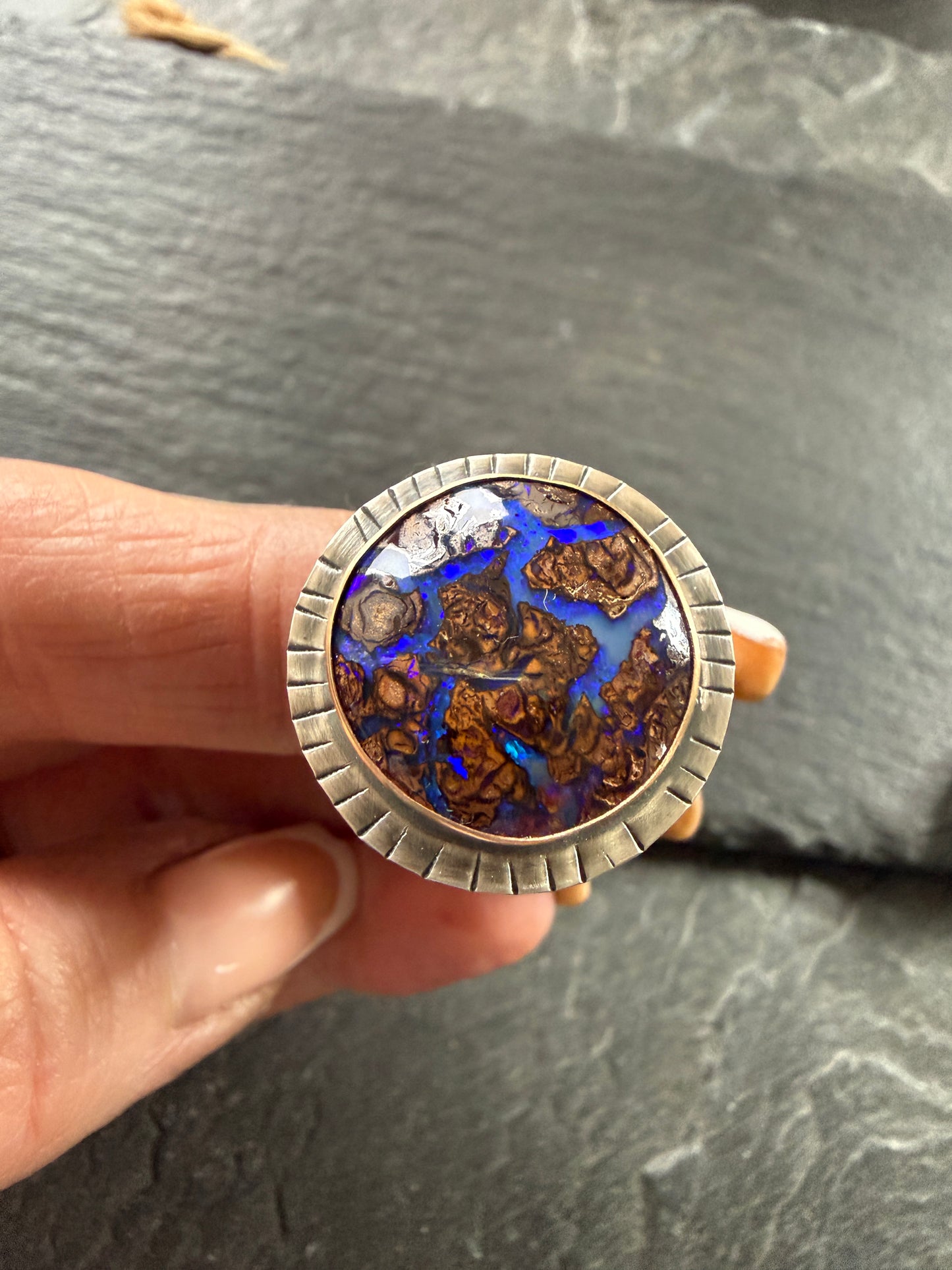 Purple Opal Ring size US 6 / UK L 1/2