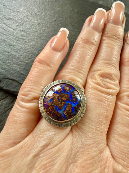 Purple Opal Ring size US 6 / UK L 1/2