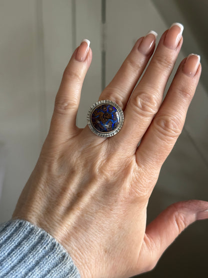 Purple Opal Ring size US 6 / UK L 1/2