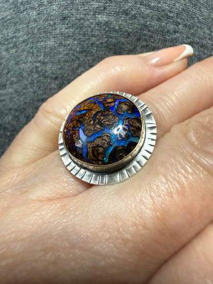 Purple Opal Ring size US 6 / UK L 1/2