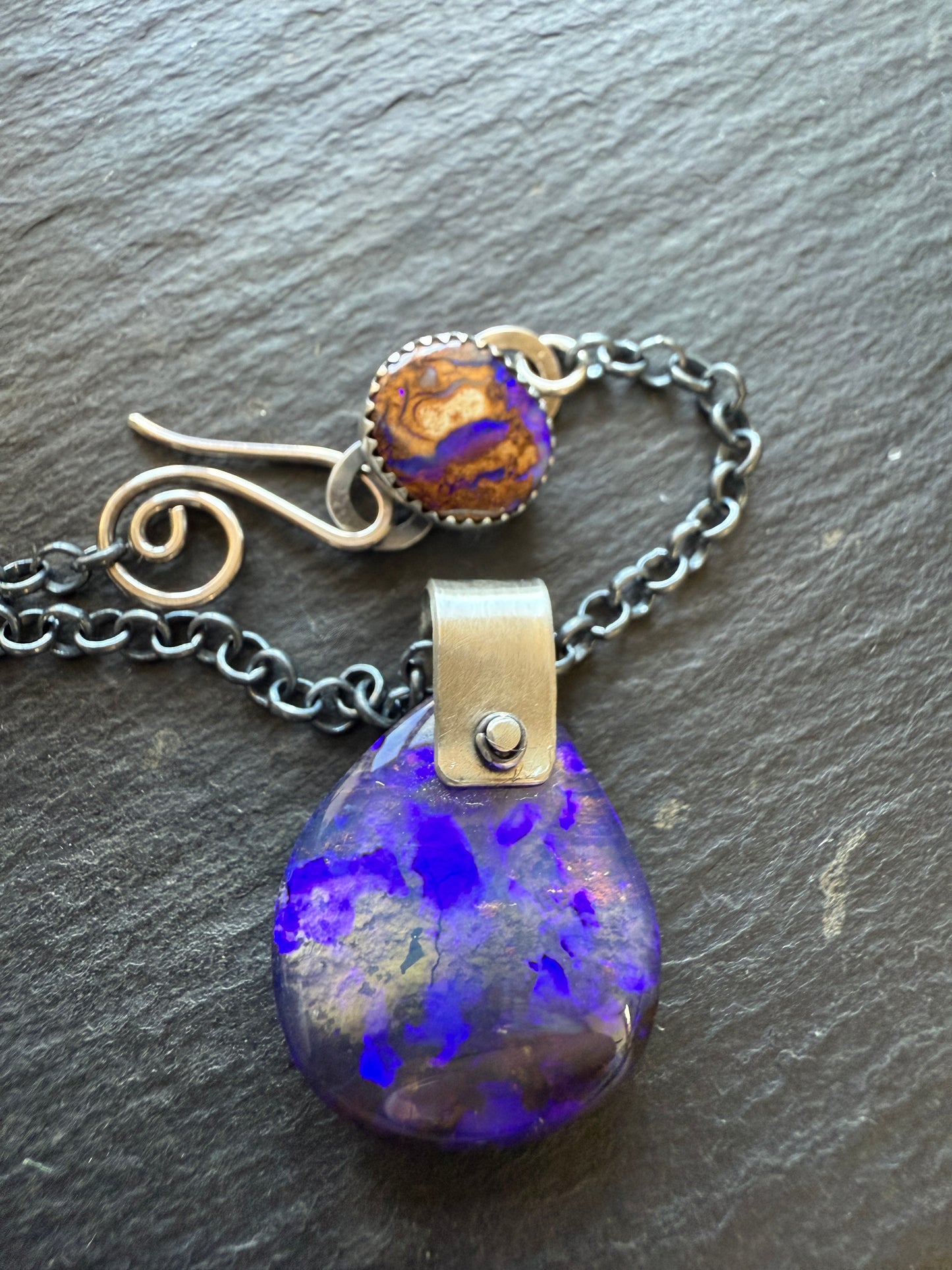 Purple Boulder Opal Necklace