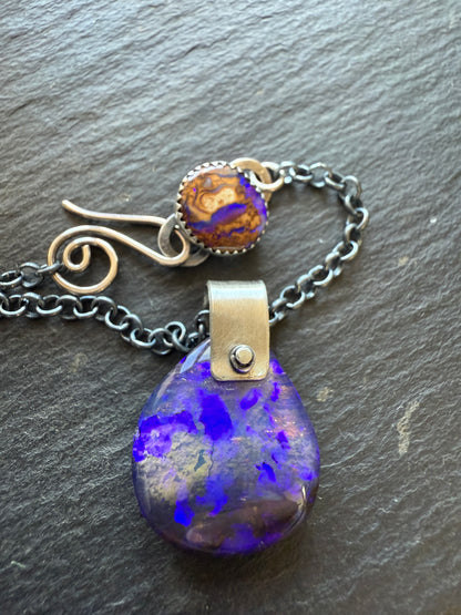 Purple Boulder Opal Necklace