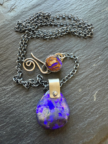 Purple Boulder Opal Necklace