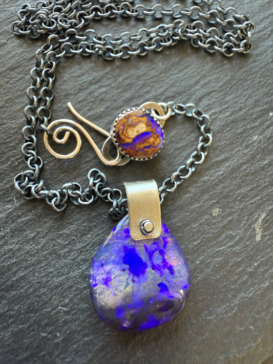 Purple Boulder Opal Necklace