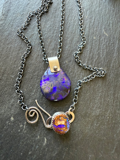 Purple Boulder Opal Necklace