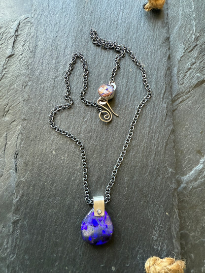 Purple Boulder Opal Necklace