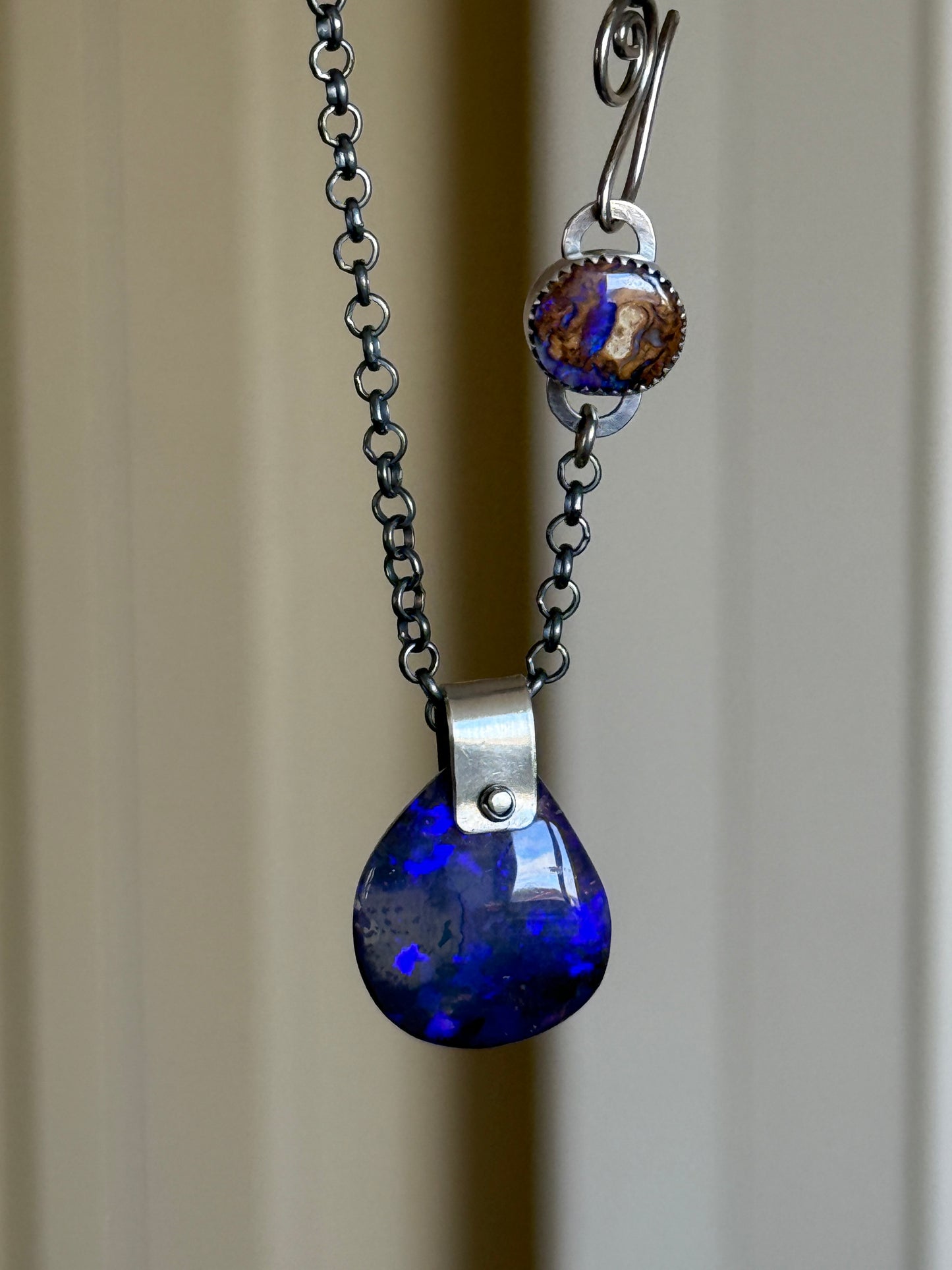 Purple Boulder Opal Necklace