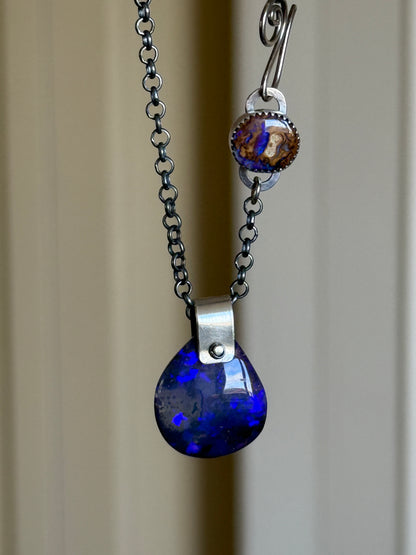 Purple Boulder Opal Necklace