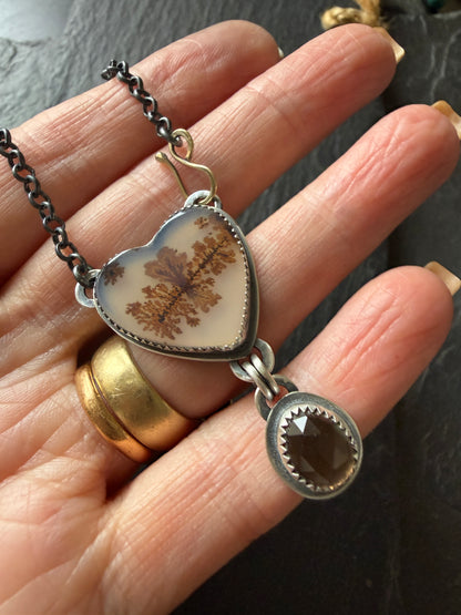 Agate and Smoky Topaz Pendant