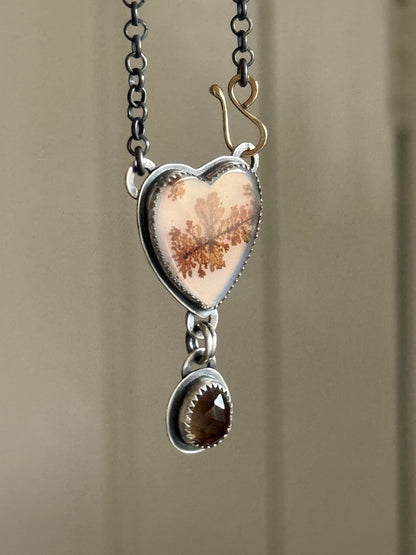 Agate and Smoky Topaz Pendant